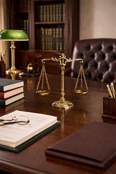 HOUSE2HOME El Yapımı Pirinç Adalet Terazisi Ofis Dekoru Avukat Ofis Hediyesi