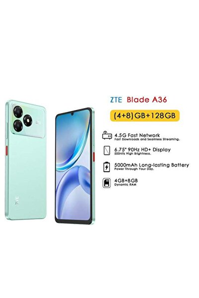 ZTE Blade A36 Dual SIM Aqua Green 4GB+8GB RAM 128GB 4G - Middle East Version