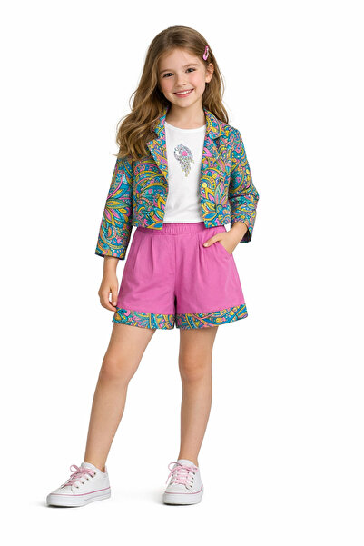 Ugly Duck SET TRIPLU CU PANTALONI SCURȚI PENTRU 8-14 ANI - FUCHIA