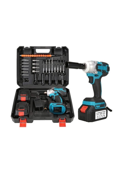 LILY IMPACT drill and screwdriver kit with 2 batteries and accessories