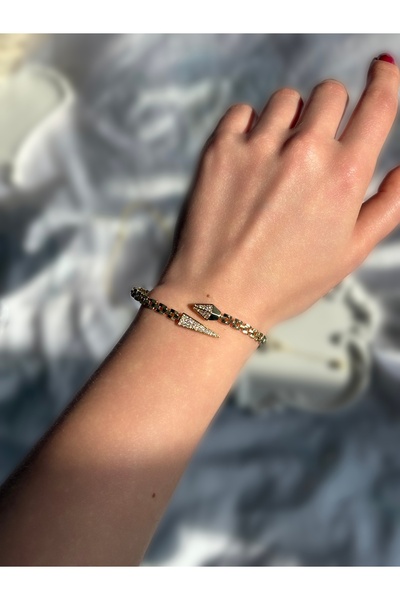 lesuvera VIP Gold Yılan Kelepçe Bilezik 14K