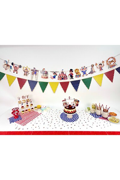 Flu Party لافتة حفلات بتصميم السيرك - لافتة حفلات ملونة