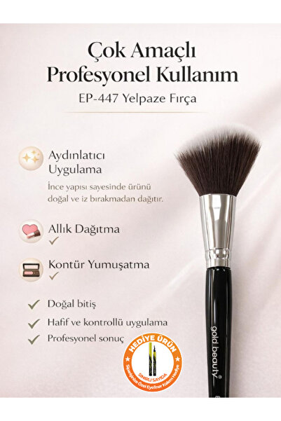 Güzellik Deposu Profesyonel Yelpaze Fırça - Aydınlatıcı Highlighter Ve Allık ...