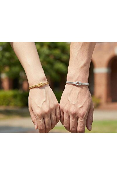 shopidik Elegant Complement to Combinations: Double Bracelet: Modern Knot Cha...