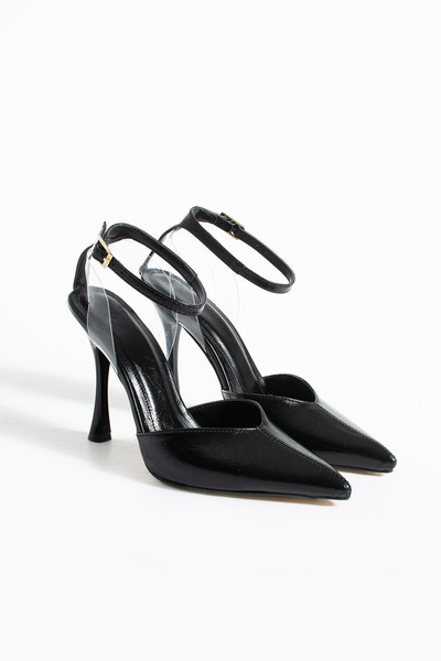 DESPİNA Rachel Burgundy Pointed Toe Stiletto |   Transparent Side Detailed He...