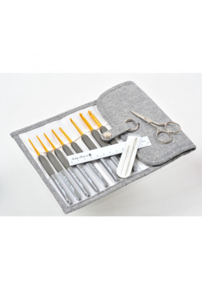 Tulip ETIMO Crochet Hook with Cushion Grip Set Royal Silver