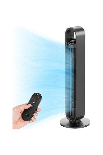 OEM CURECURE 92 cm electric tower fan, 3 speeds, remote control, grey, 75W