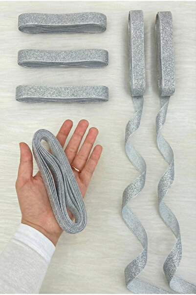 ZEYMERADE Ασημένια γκλίτερ κορδέλα 2 εκ. 10 μέτρα, Κορδέλα διακόσμησης για πα...