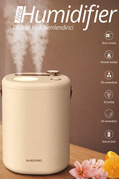 EXENAR Şarjlı Hava Nemlendirici 2 Litre Kablosuz Buhar Makinesi LED Işık Arom...