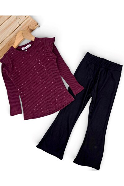 VOY KİDS طقم بناتي أنيق مكون من قطعتين قماش مجدّل ستون موسمي للفتيات من 4-12 ...