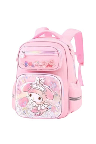 SANRIO حقيبة ظهر مدرسية بتصميم لامع لشخصيات كرتونية من ماي ميلودي، وكورومي، و...