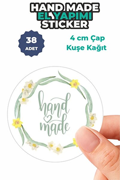 onayla bastır 38’li Yuvarlak Paketleme Stickerı – 4 cm – Handmade Hediye Etiketi