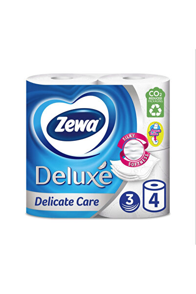 Zewa Deluxe Delicate Care Toilet Paper, 3 Ply, 4 Rolls