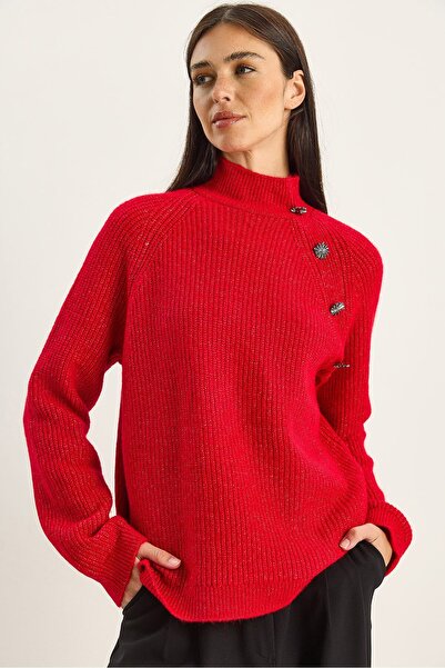 Hiccup Chunky knitted sweater with high collar LUCCI
