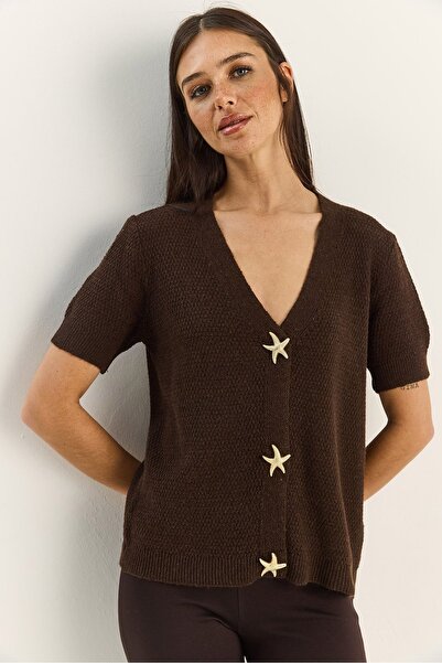 Hiccup LUCCI V-Neck Cardigan with Button Detail