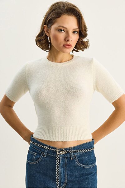 Hiccup LUCCI Short-Sleeved knitted sweater with round collar