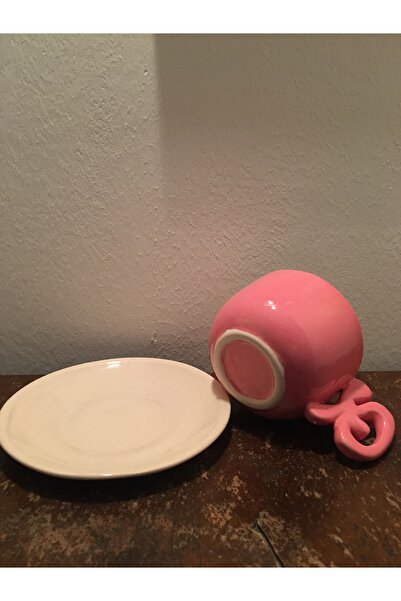 seramikanaz Handmade Ceramic Pink Color Coffee Cup