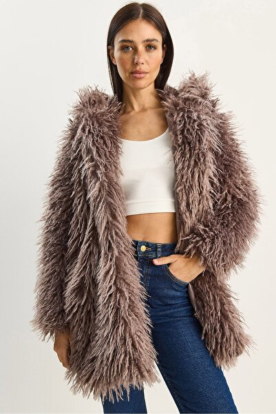 Hiccup LUCCI oversized jacket with Hooded and Faux Fur