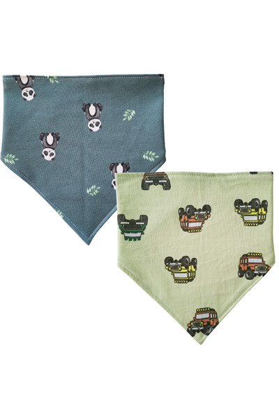 Baby Minik Triangle Scarf Combed Cotton Liquid Proof Drool and Feeding Bib 2 ...