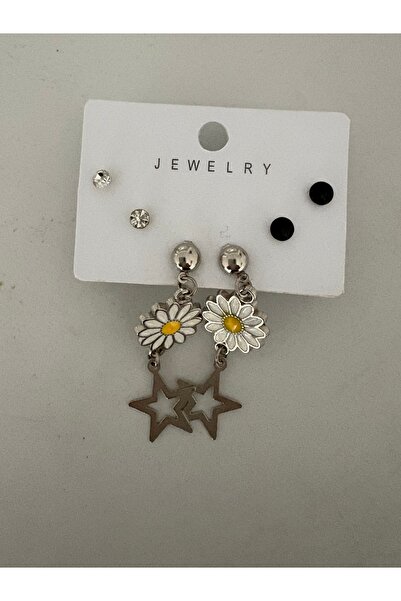 ELUNE İSTANBUL & Milano Daisy and Star Detailed Earring Set – Set of 4