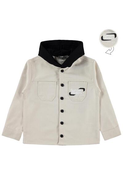 Civil Boys Πουκάμισο με διπλές τσέπες και κουκούλα για 6-9 ετών - Σκούρο χρώμ...