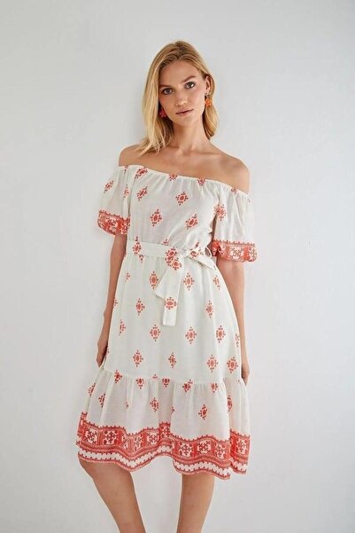 Hiccup Mixray Floral Off Shoulder Midi Dress