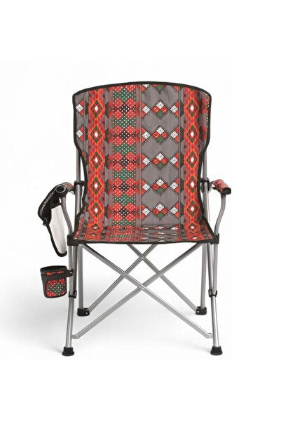OKAE كرسي رحلات وتخييم قابل للطي قماش ثقيل أصلي بنقوش مميزة هيكل معدني متين م...