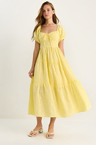 Hiccup Maxi dress with embroidered heart collar