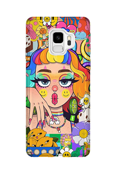 lelia حافظة هاتف شفافة مطبوعة متوافقة مع هاتف سامسونج جالاكسي S9 |   مجموعة ك...