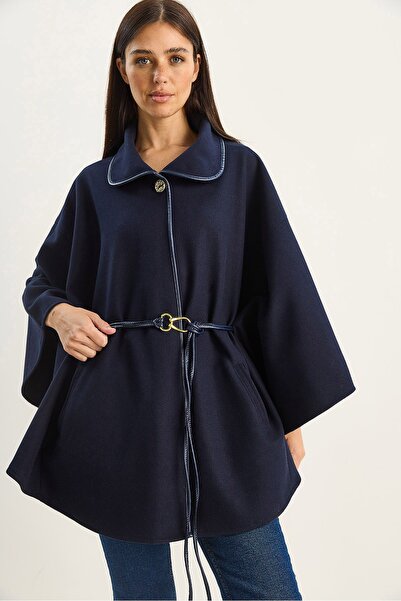 Hiccup LUCCI Oversized Textured Wool Blend Coat with Jacket Collar