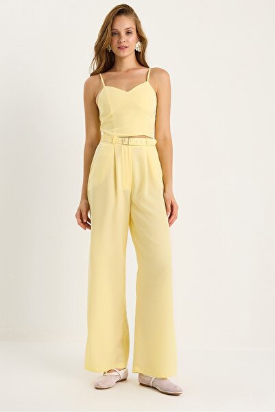 Hiccup LUCCI set with blouse and wide trousers, with V-neck and zipper
