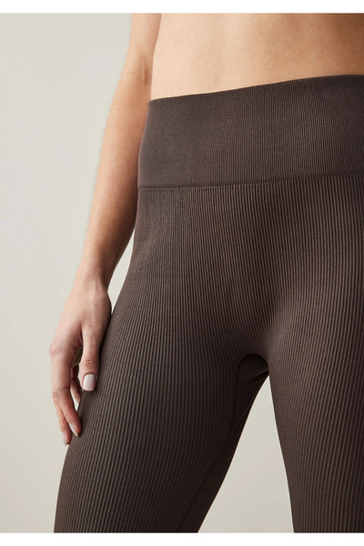 Arhizeyas Women's Ribbed High Waist Gathering Stretchy Summer Leggings Breath...