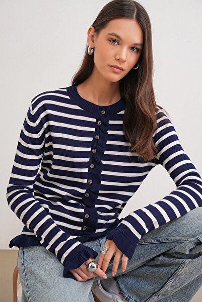 Hiccup Mixray striped button-down cardigan