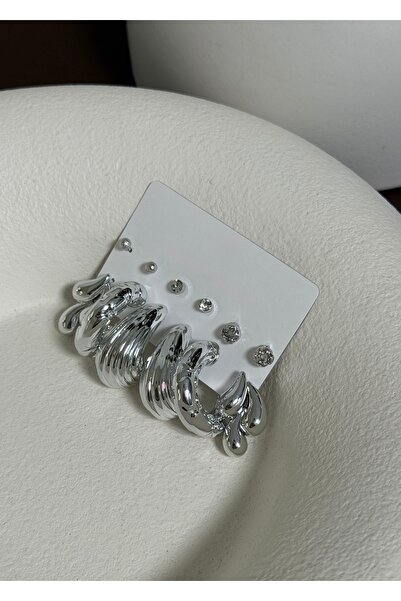 KİLİGİSTANBUL Multiple Earring Set with Teardrop Design