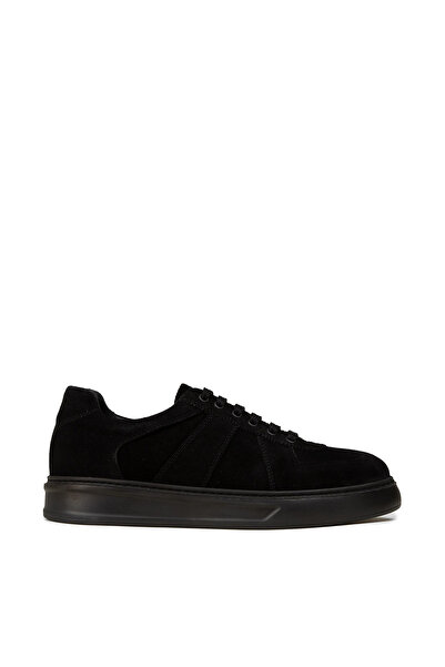 Deery Men's Genuine Suede Black Sneakers