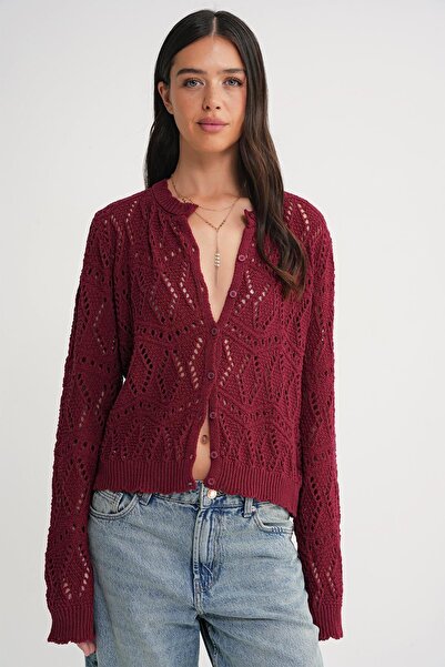 Hiccup Mixray Textured knit cardigan with button closure