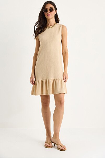 Hiccup Textured crepe midi dress with ruffles