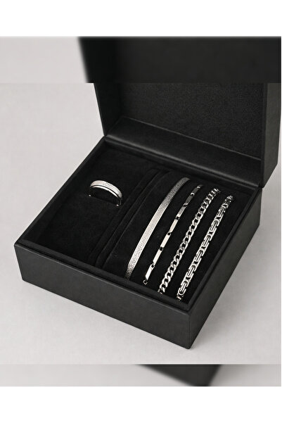 PURE BERRY سوار وخاتم آية الكرسي - إيطالي - طقم سوار من الفولاذ الفضي الملكي ...