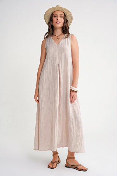 Hiccup Mixray V-neck maxi dress