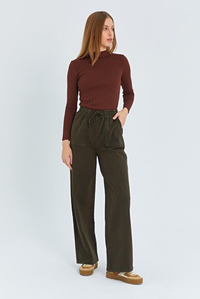 Hiccup Pantaloni Mixray din bumbac cu talie elastică și croială dreaptă