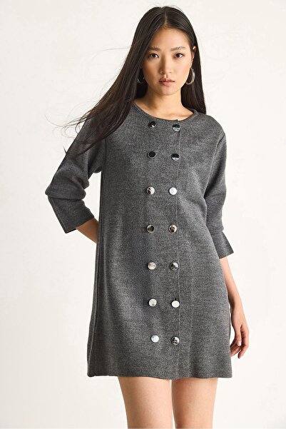 Hiccup LUCCI Knit Mini Dress with Buttoned