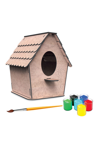 Jet Online Maketix Ahşap Kuş Evi Boyama Maket Seti – Kendin Boya DIY Aktivite Oyuncağı, Eğitici Çocuk Hobi Kiti