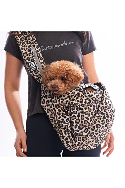 Pawstar Mbeya Gold Leopar Desenli İçi Velboalı Crossbody Çanta Çapraz Kedi Kö...