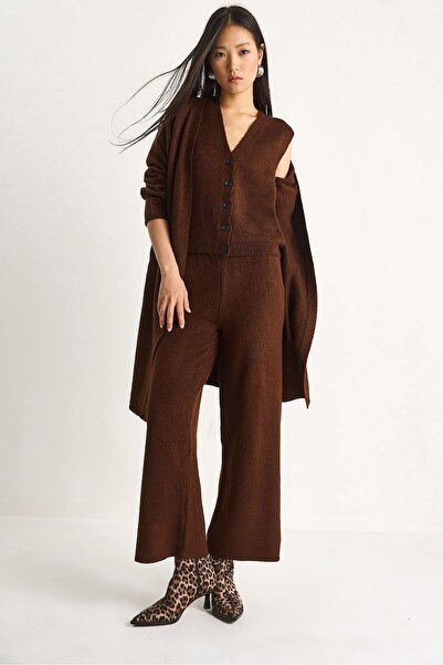 Hiccup LUCCI Knit Cardigan-Vest-Pants Three-Piece Coord Set
