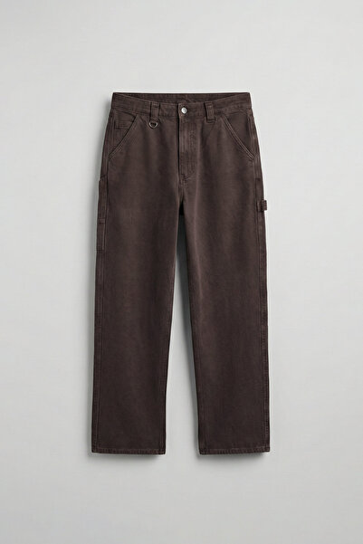 ablukaonline Men's Baggy Carpenter Jeans with Pockets Brown