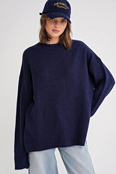 Hiccup Mixray Oversized knitted sweater with round neck