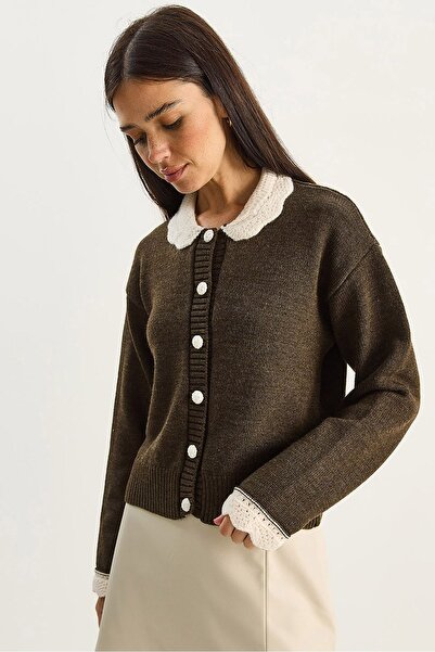 Hiccup LUCCI chunky rib knit cardigan with button closure