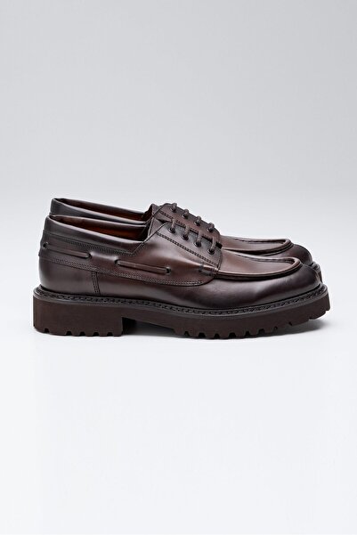 Doucals Kahverengi Bağcıklı Deri Ayakkabı