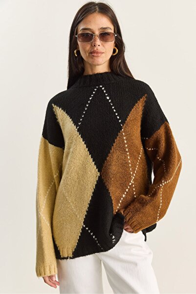 Hiccup LUCCI Oversized Knitted Diamond Model Pulover