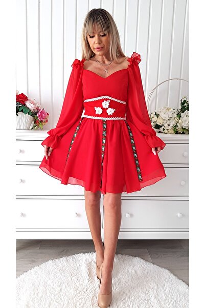 Voguesta Short Occasion Dress Voile Cosanzeana Red